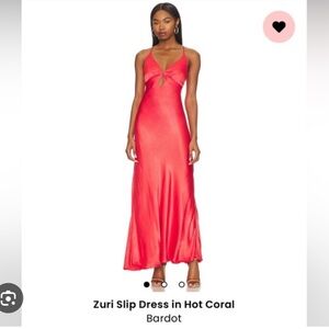 Bardot Zuri Slip Dress in Hot Coral